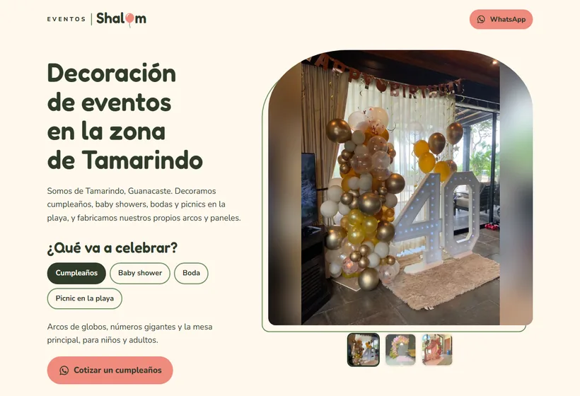 Página de Eventos Shalom